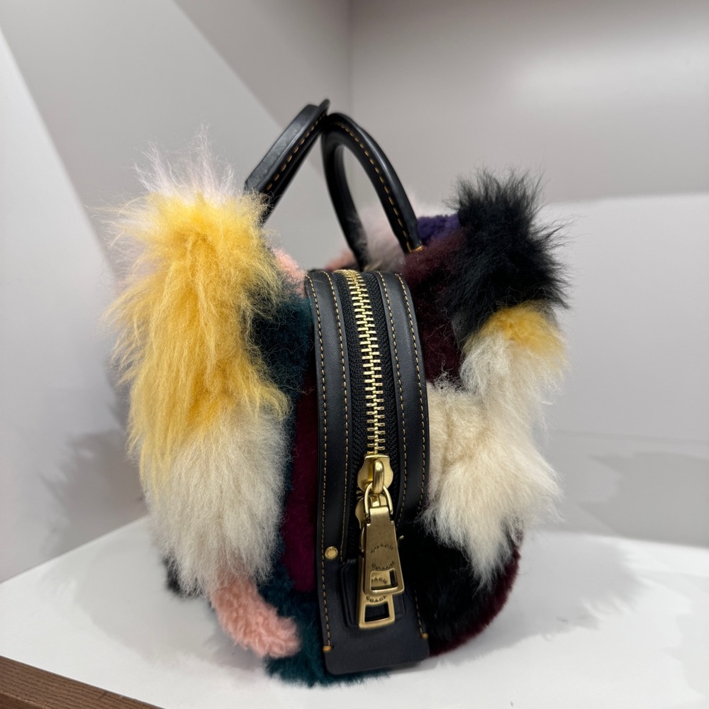 Coach Multicolor Patchwork Fur Shoulder Bag - Picture 2 of 14